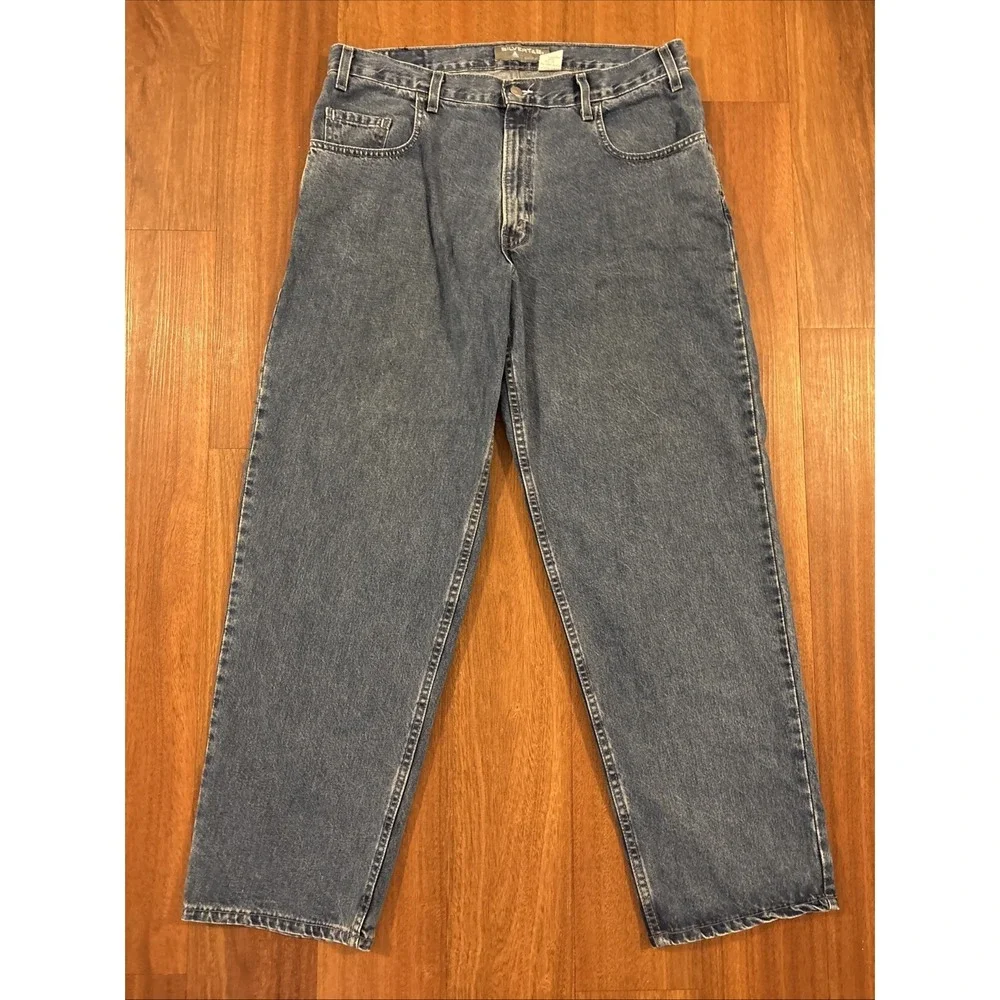 Vintage Levi's Silvertab Loose Fit Baggy Blue Denim Jeans 36x32 Made In USA